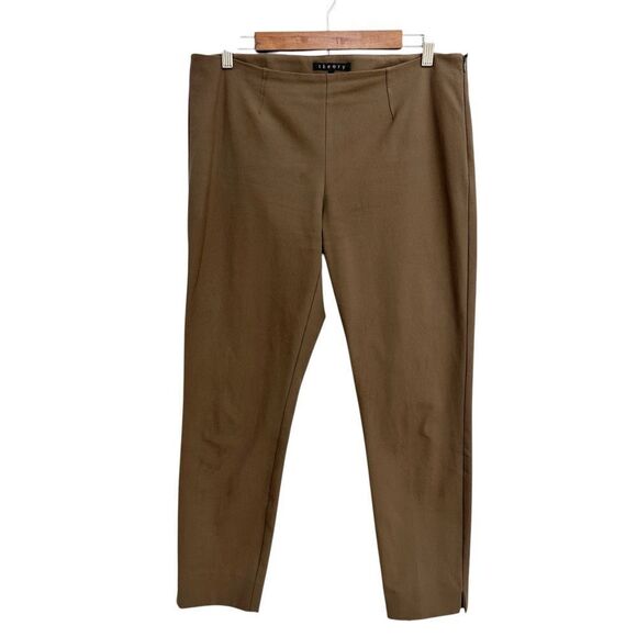 Theory Belisa Cropped New Recovery Trouser Pant Brown Size 12 - Picture 3 of 11